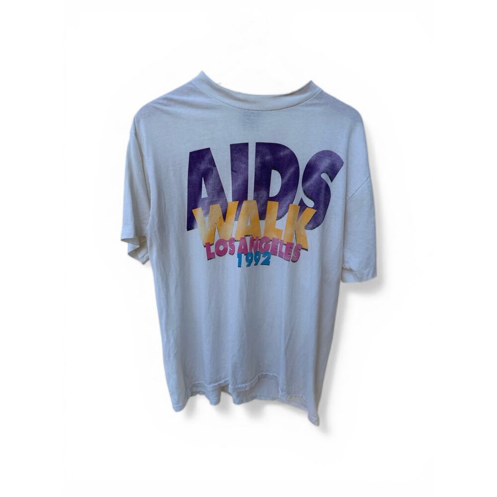 Vintage 1992 AIDS Walk Los Angeles T-Shirt Oneita Power-T Large